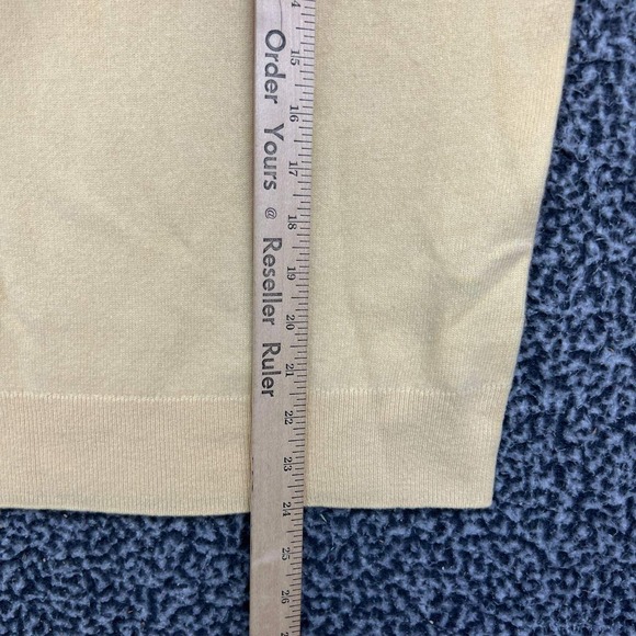 Quince Sweater Women Large Yellow Pullover Crew Neck Mongolian Cashmere L - Picture 5 of 7